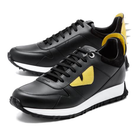 fendi sneakers black|Fendi sneakers black and yellow.